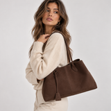 Women's Spacious Vegan Suede Shoulder Bag
