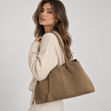 Women's Spacious Vegan Suede Shoulder Bag