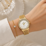 Women's Quartz Watch with Sparkling Bezel