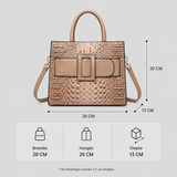 Women's Croco Print Handbag with Buckle
