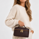 Women's Compact Woven Vegan Leather Handbag