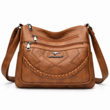 Women's Faux Leather Crossbody Bag with Zip Pockets