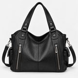 Women's Faux Leather Shoulder Bag with Detachable Strap