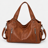 Women's Faux Leather Shoulder Bag with Detachable Strap
