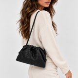 Women's Woven Vegan Leather Compact Shoulder Bag
