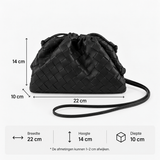 Women's Woven Vegan Leather Compact Shoulder Bag