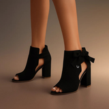 Bow Tie Peep Toe Ankle Boots