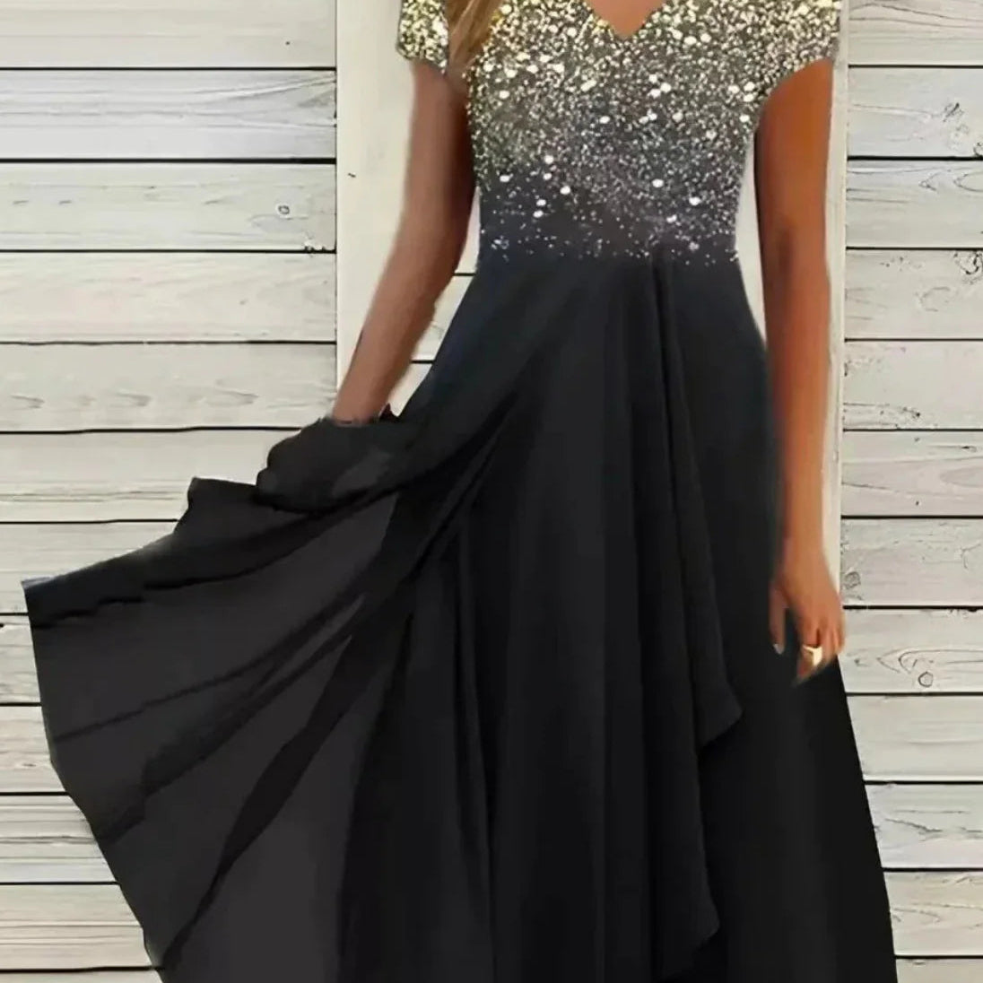 Floral Lace Bodice Maxi Dress