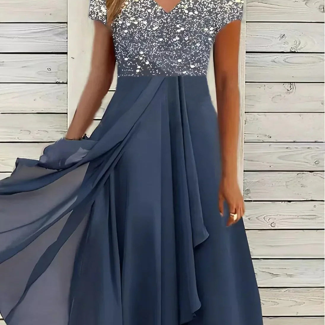 Floral Lace Bodice Maxi Dress