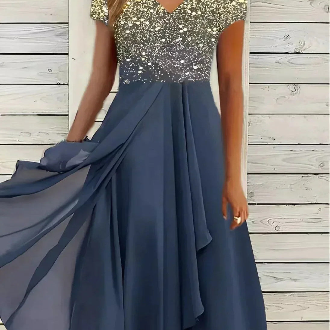 Floral Lace Bodice Maxi Dress