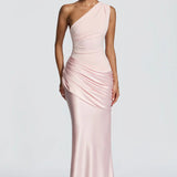 One Shoulder Ruched Maxi Dress