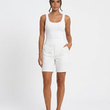 Women's High-Waist Straight-Leg Shorts with Pockets