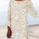 Floral Lace Overlay Asymmetrical Tunic Blouse