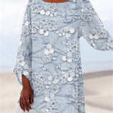Floral Lace Overlay Asymmetrical Tunic Blouse