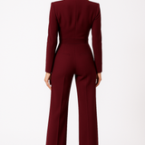 V-Neck Wide Leg Relaxed Tailored Jumpsuit
