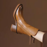 Women's Leather-Look Mid Calf Boots