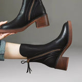 Women's Leather-Look Mid Calf Boots