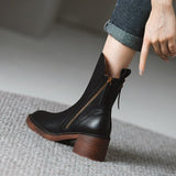 Women's Leather-Look Mid Calf Boots