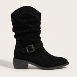 Women's Slouchy Suede-Look Western Ankle Boots