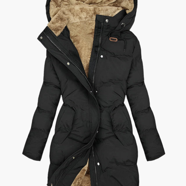 Women's Quilted Hooded Long Winter Coat