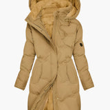 Women's Quilted Hooded Long Winter Coat