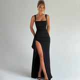 Square Neck Split Maxi Dress
