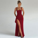 Square Neck Split Maxi Dress