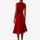 Asymmetric Sleeveless Midi Dress