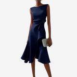 Asymmetric Sleeveless Midi Dress