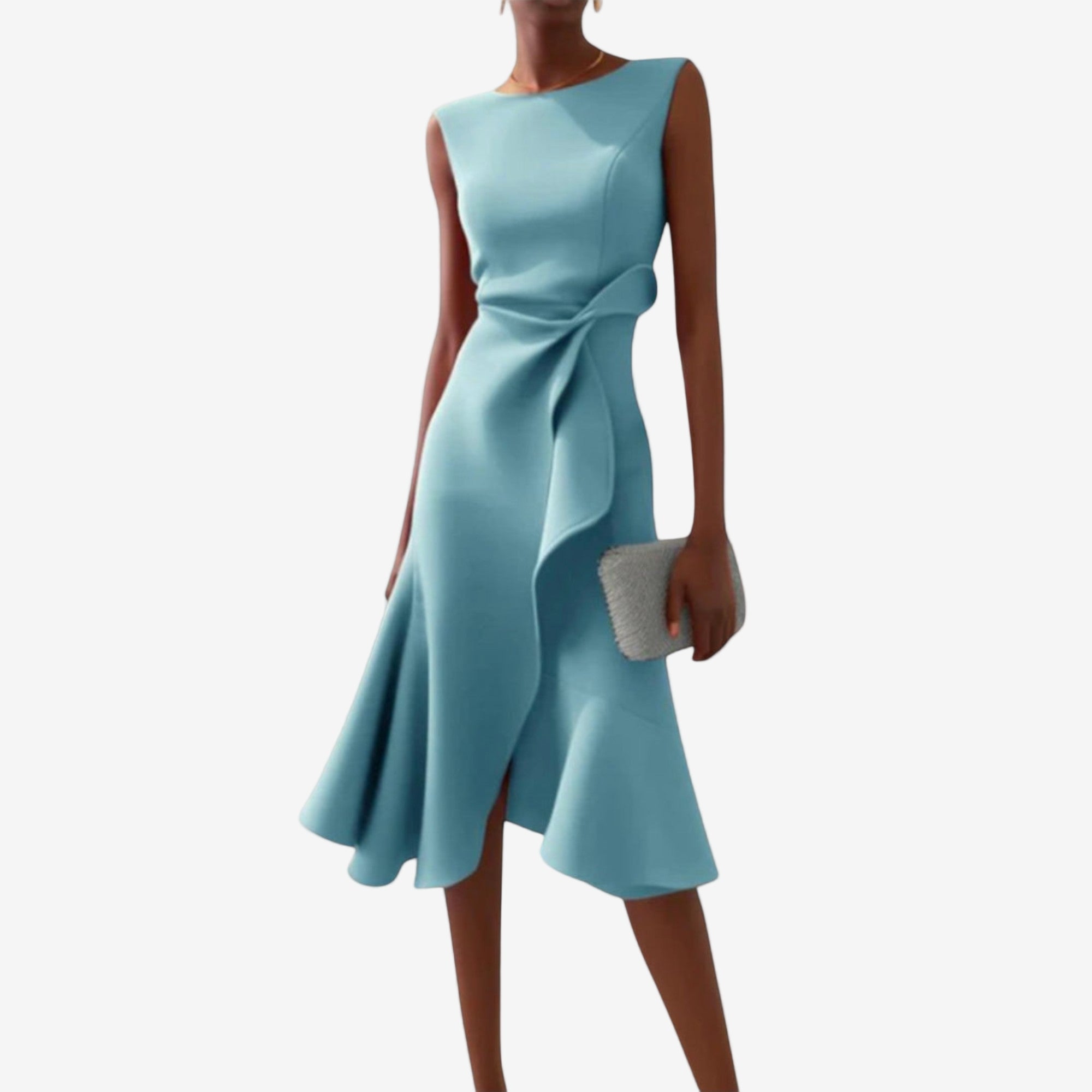 Asymmetric Sleeveless Midi Dress