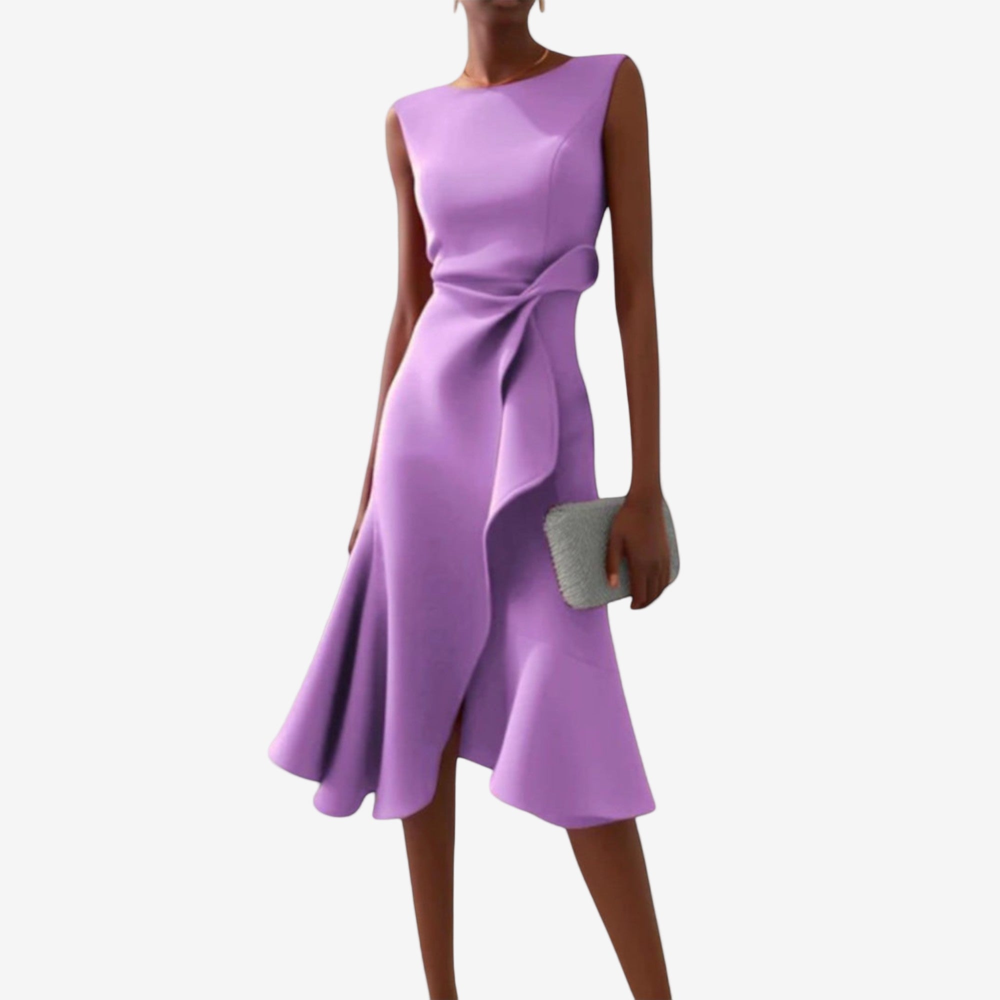 Asymmetric Sleeveless Midi Dress