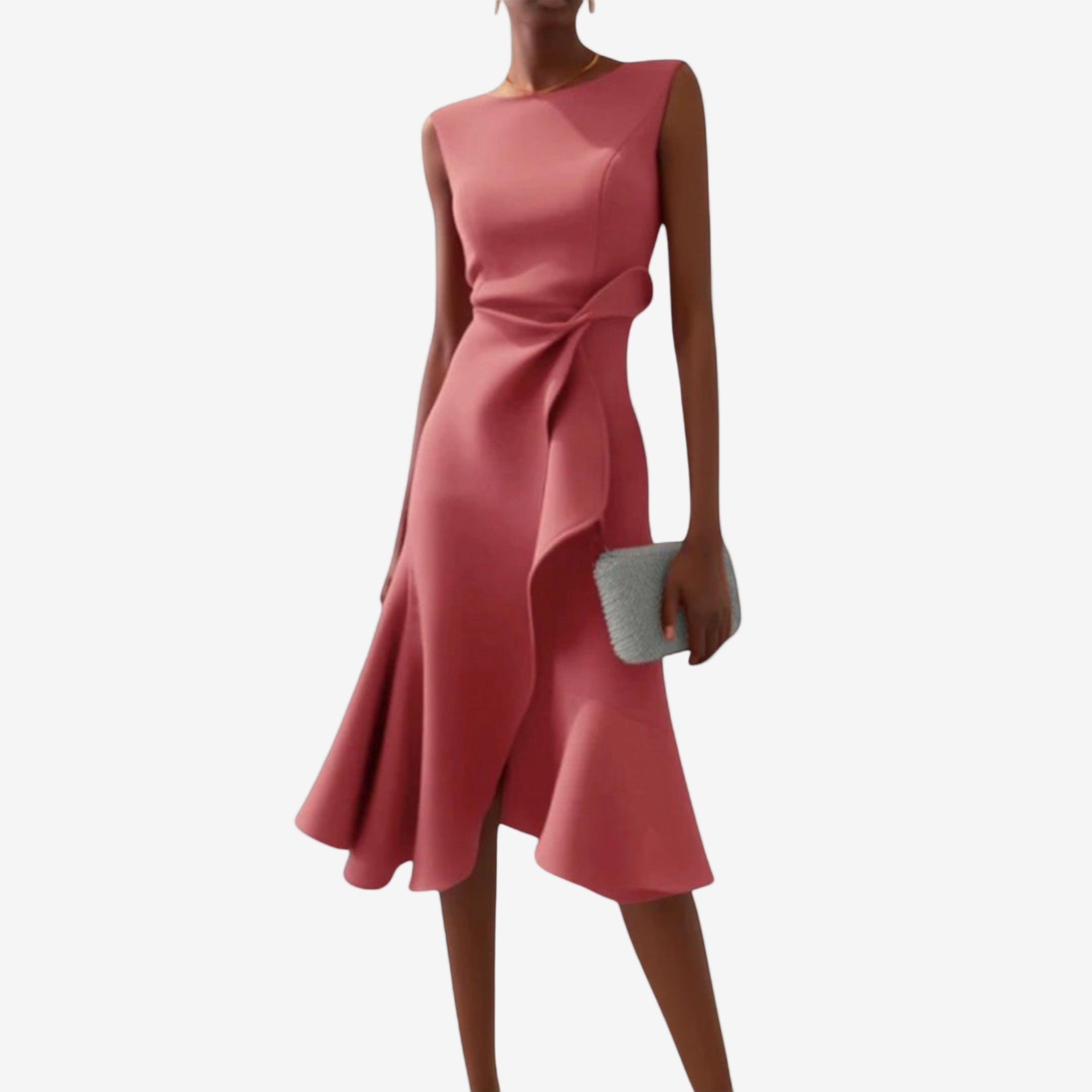 Asymmetric Sleeveless Midi Dress
