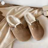 Suede Buckle Slip-On Clogs