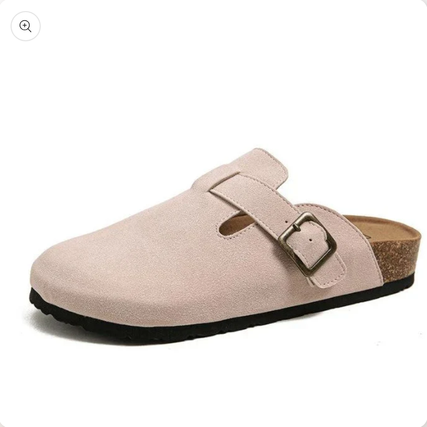 Suede Buckle Slip-On Clogs