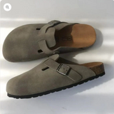 Suede Buckle Slip-On Clogs