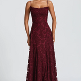 Strapless Lace A-Line Maxi Gown