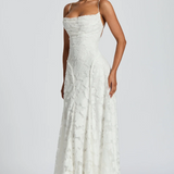 Strapless Lace A-Line Maxi Gown