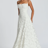 Strapless Lace A-Line Maxi Gown