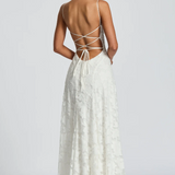 Strapless Lace A-Line Maxi Gown