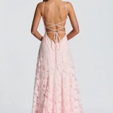 Strapless Lace A-Line Maxi Gown