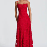Strapless Lace A-Line Maxi Gown