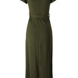 Cap Sleeve Twist Waist Midi Dress
