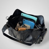 Women's Everyday Black Leather Bag