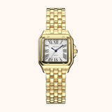 Women's Vintage Quartz Watch Square Stainless Steel Case