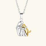 Women's Necklace with Dog and Owner Pendant