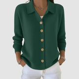 Women's Collared Knit Button-Front Cardigan