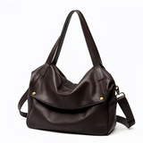 Large Leather Shoulder Bag with Detachable Strap