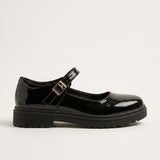 Women's Glossy Leather-Look Mary Jane Loafers