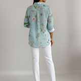 Florelle | Floral Cotton Shirt Three Quarter Sleeves