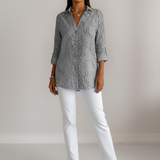 Florelle | Floral Cotton Shirt Three Quarter Sleeves